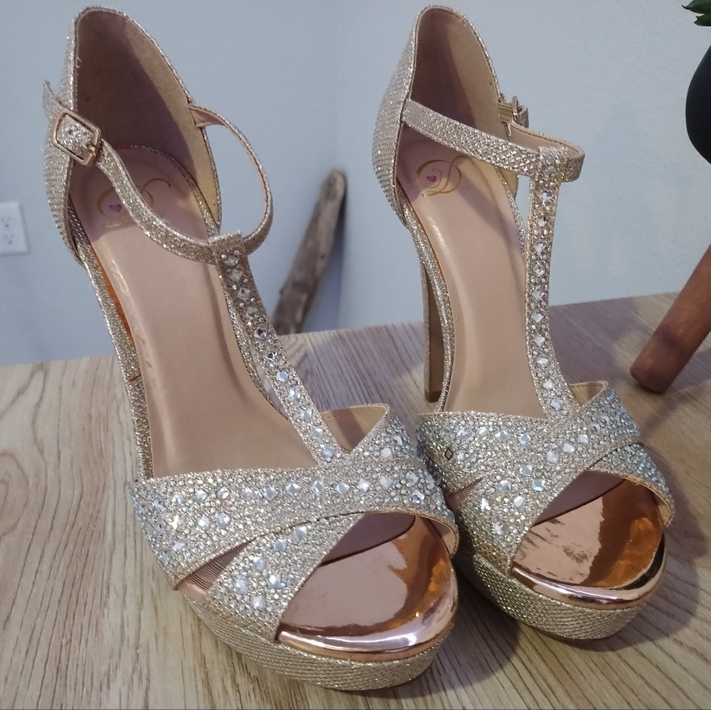 Sparkly and bedazzled high heels